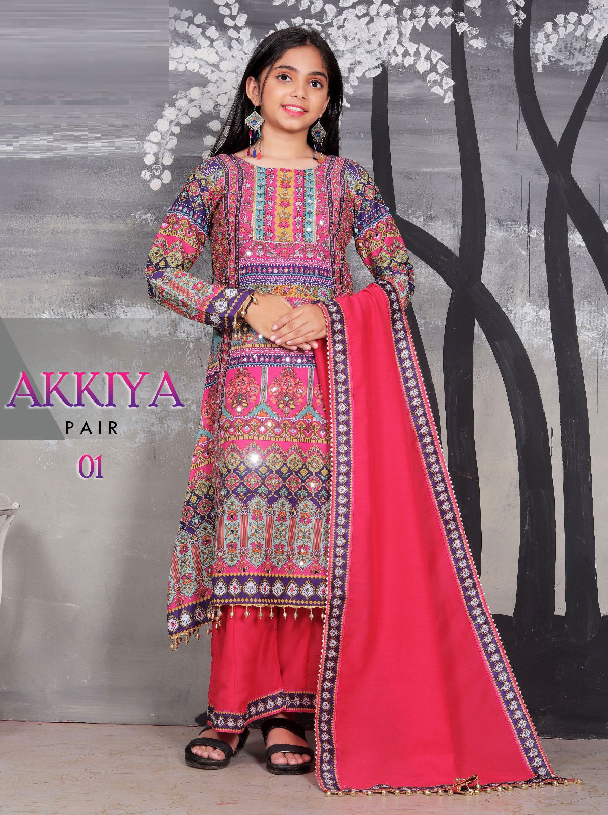 Akkiya By Arya Muslin Print Kids Wear Pakistani Suits Girls Wholesale Clothing Suppliers In India 